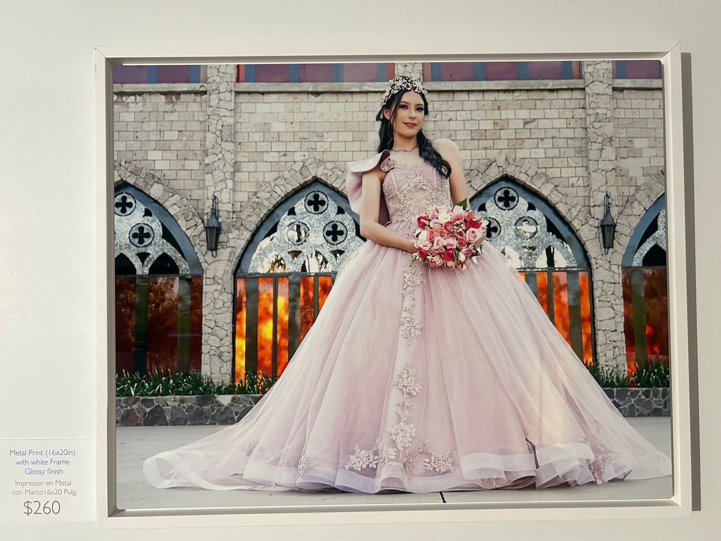 Metal Print with White Frame – Glossy Finish 16x20 | Impresión en Metal 16x20 con Marco Blanco – Acabado Brillante