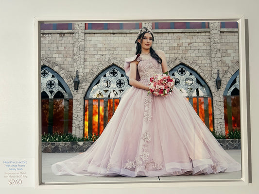Metal Print with White Frame – Glossy Finish 16x20  | Impresión en Metal 16x20 con Marco Blanco – Acabado Brillante